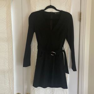 Zara black velvet long sleeve dress